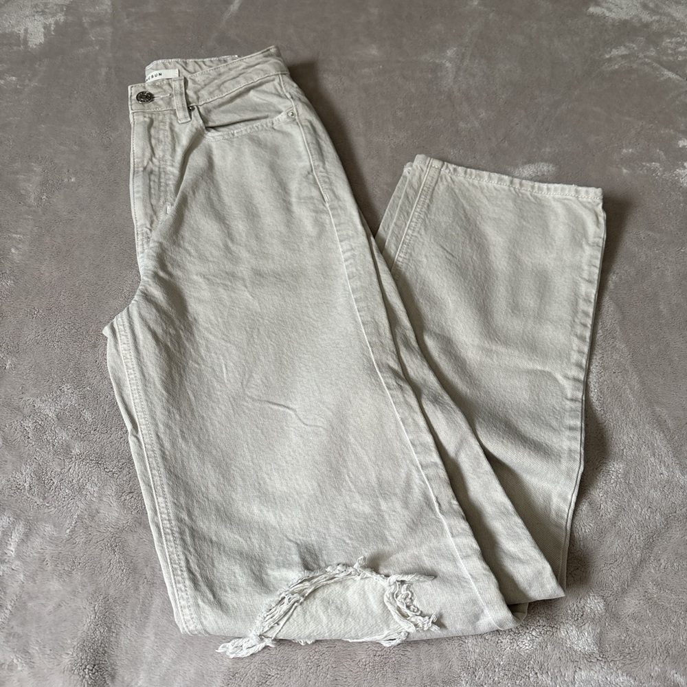 Pacsun Light Tan Distressed 90’s Boyfriend Cotton Jeans